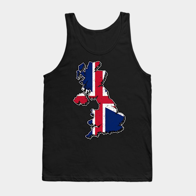 United Kingdom Map With Flag Tank Top by mkar